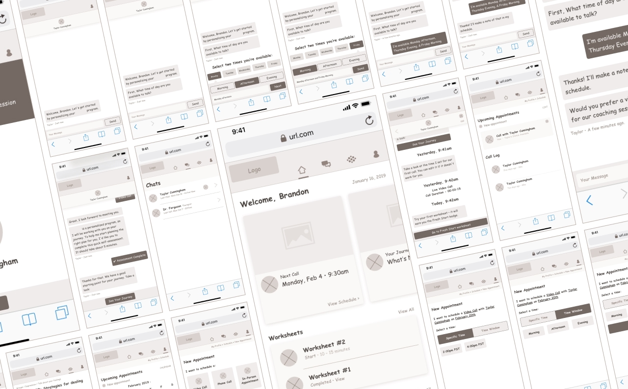 Wireframes, Mobile Web
