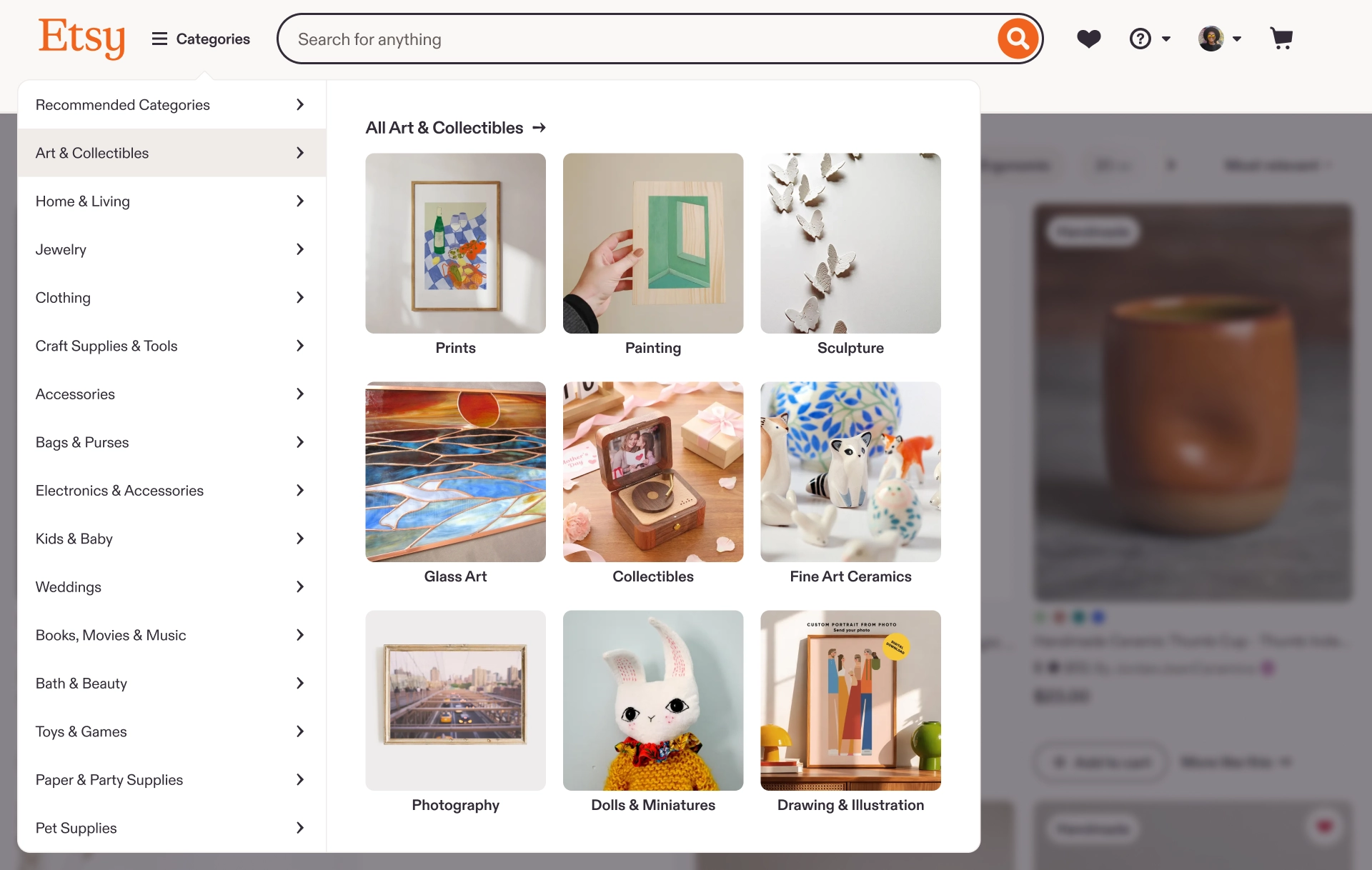 Category navigation design