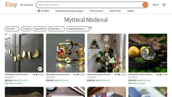 Etsy Discovery Landing Pages