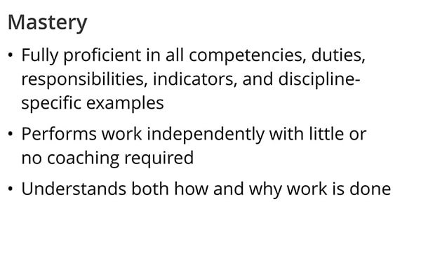 Mastery of Skills
