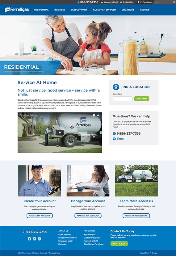 The new Ferrellgas homepage