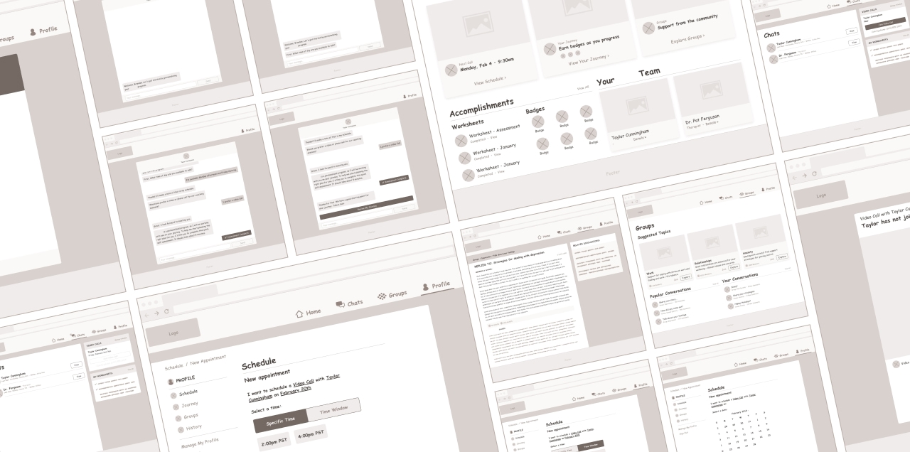 Wireframes, Desktop Web