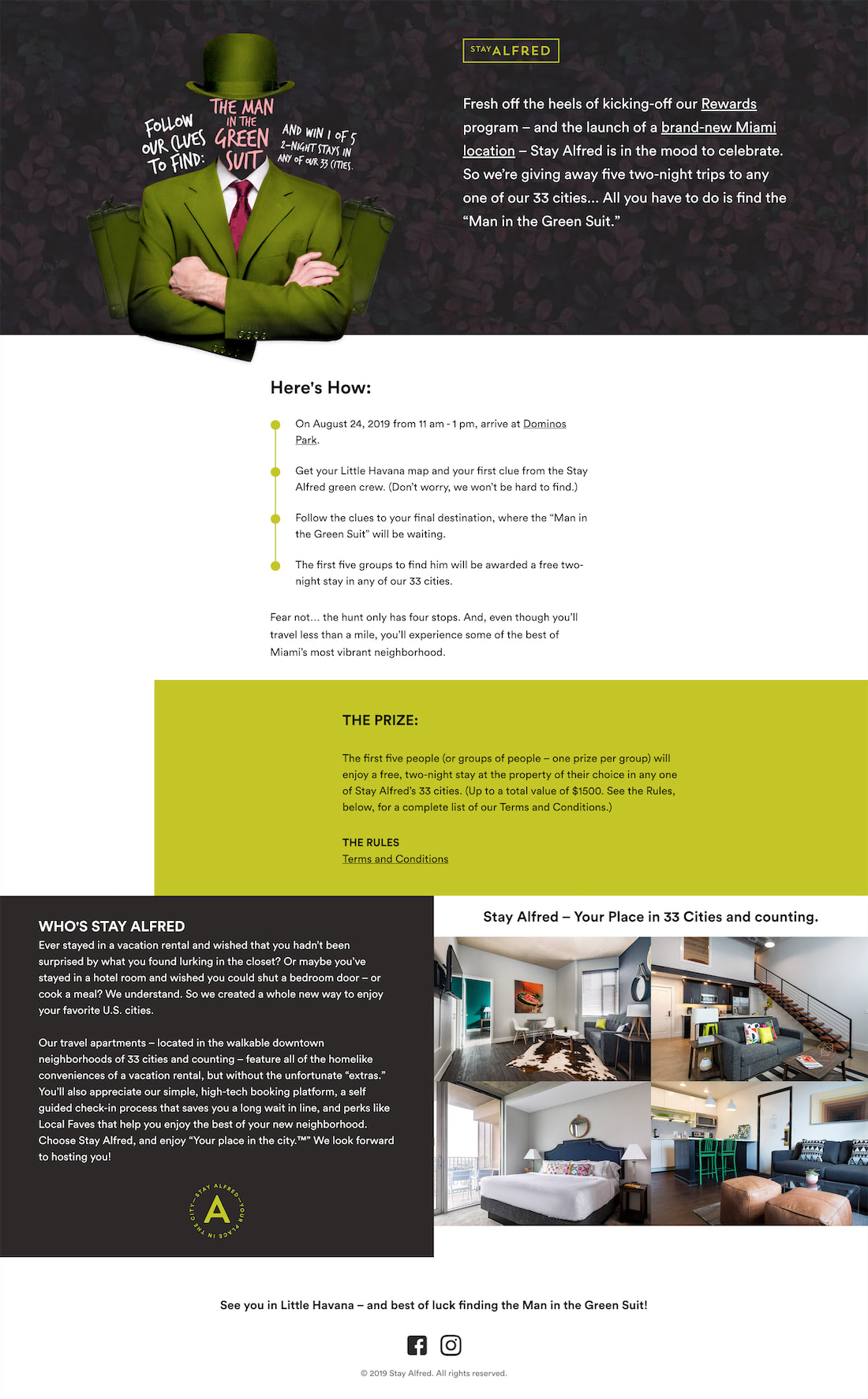 Man in the Green Suit, Desktop Landing Page