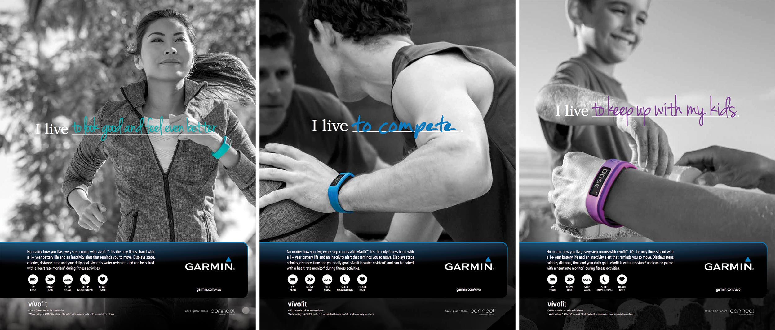 Garmin vivofit print ads